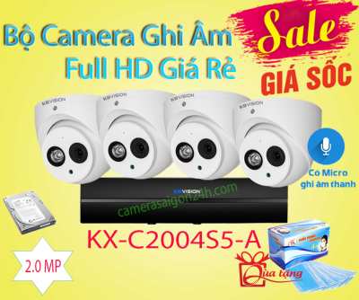  Bộ Camera Ghi Âm Giá Rẻ Full HD phù hợp lắp cho cửa hàng gia đình chất lượng FULL HD công nghệ ban đêm có màu camera âm thanh to rõ HD CVI ổn định